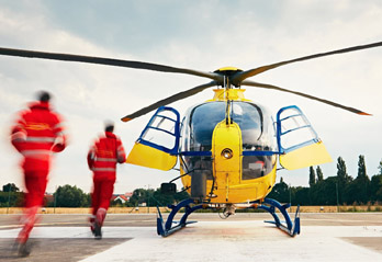 Image showing helicopter and rescue team
